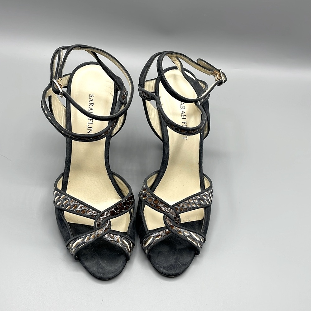 Sarah Flint Strappy Suede High Heel Sandals